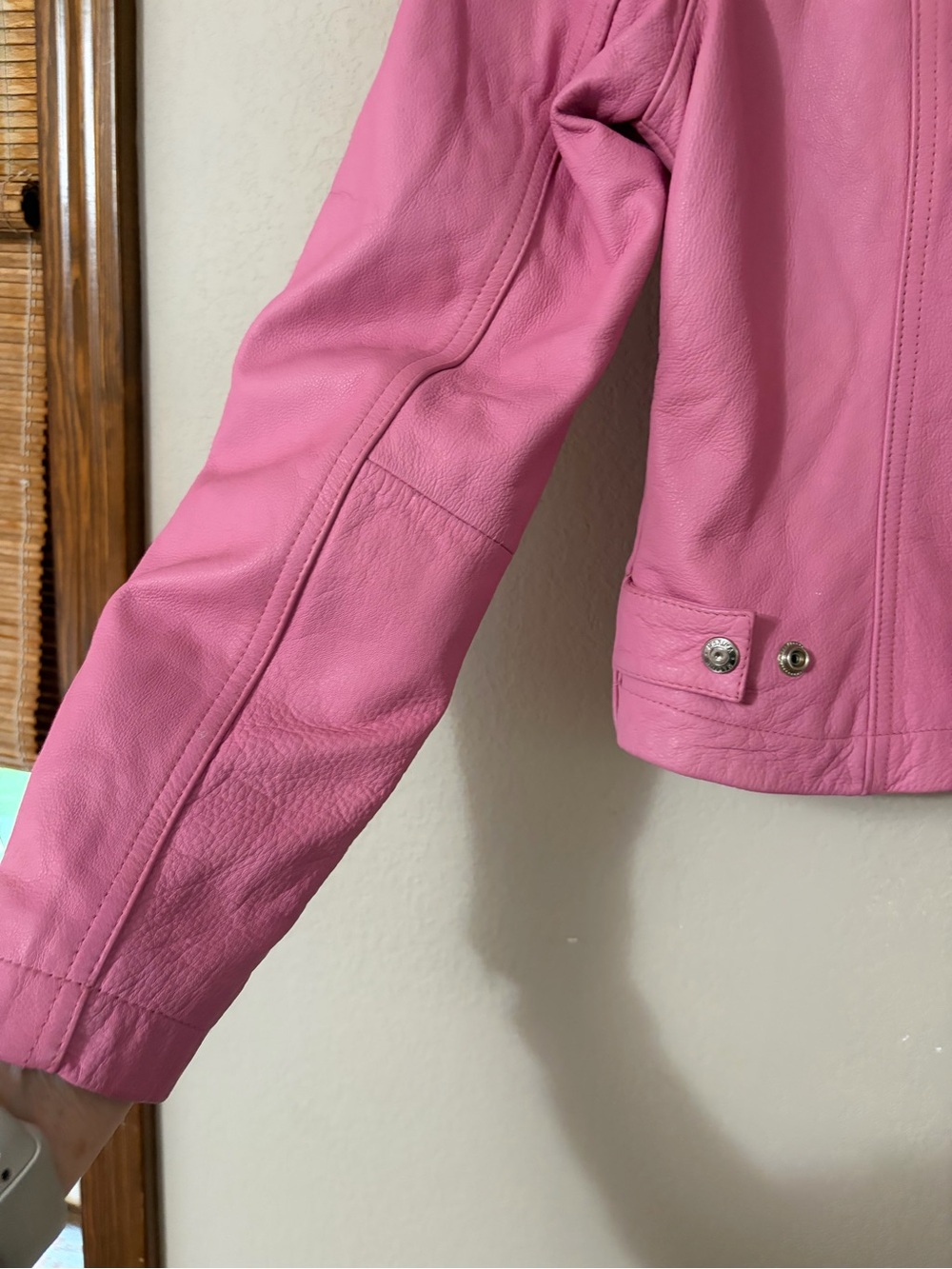 Vintage Wilsons Leather Maxima Pink Moto Jacket Small Y2K Cafe Racer Biker S - Picture 15 of 16